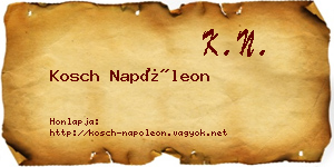 Kosch Napóleon névjegykártya